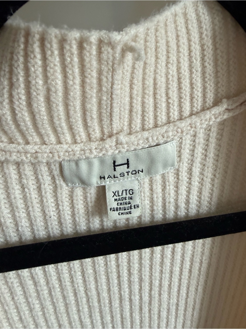 Halston Heritage Cream Open-Front Long Ribbed Cardigan - Picture 3 of 5